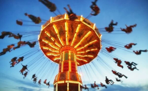 Giant Swing At An Amusement Park