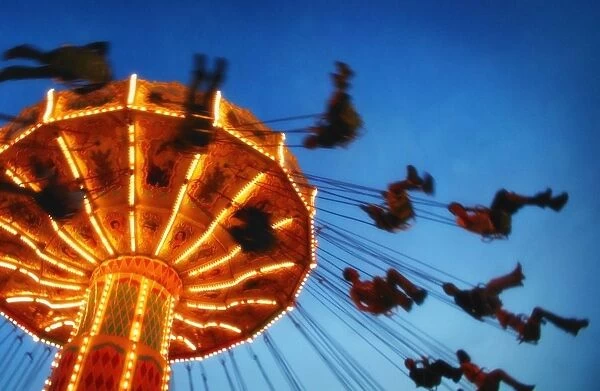 Giant Swing At An Amusement Park