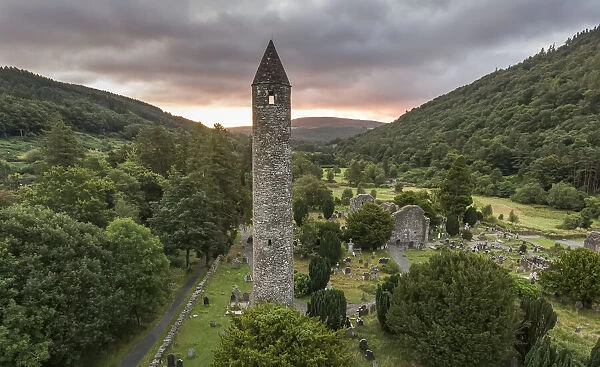 Glendalough, the site of an early Christian monastic settlement, Derrybawn, County Wicklow, Ireland