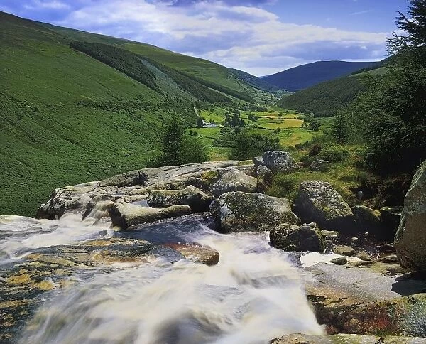 Glenmacnass, County Wicklow, Ireland; River Flowing Through Valley