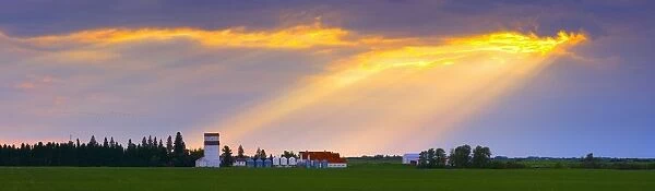 God Beams Over Prairie Farm