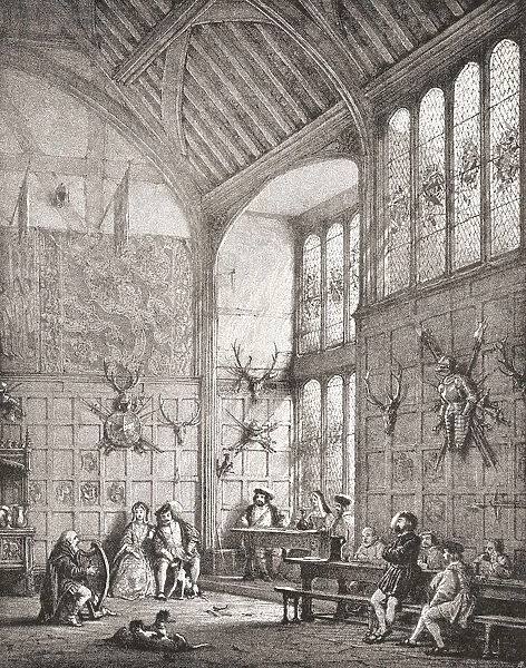 The Great Hall, Ockwells Manor, Cox Green, Berkshire, England. From The Mansions Of England In The Olden Time, Published 1906
