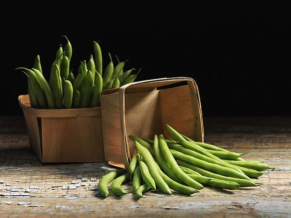 Green Beans In Baskets; Quebec, Canada