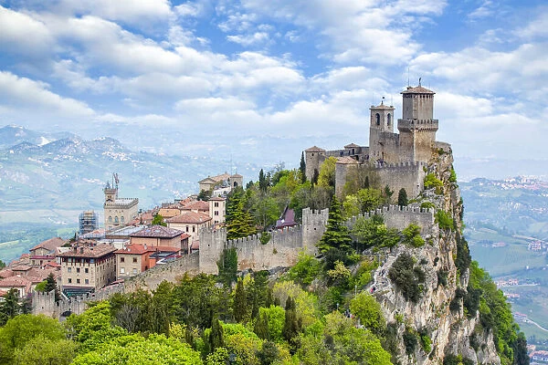 Guaita Tower on the peak of Mount Titan, Republic of San Marino, North-Central Italy
