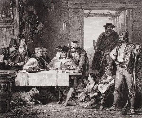 Guerrilla Council Of War. Sketched By Sir David Wilkie, Engraved By J. C. Armytage
