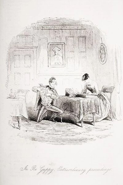In Re Guppy. Extraordinary Proceedings. Illustration By Phiz (Hablot Knight Browne) 1815-1882. From The Book Bleak House By Charles Dickens. Published London 1853