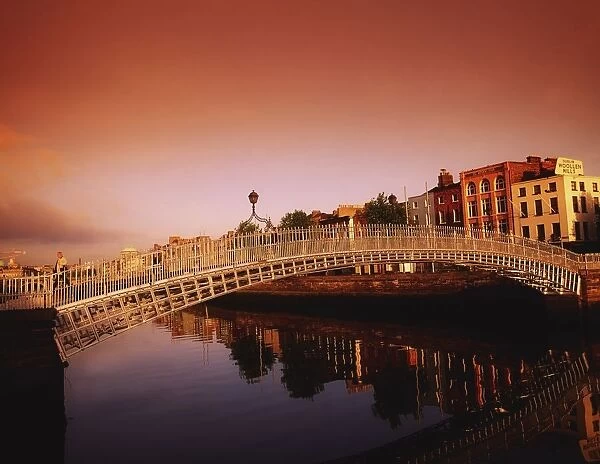 Ha penny Bridge, River Liffey, Dublin, Co Dublin, Ireland; 19Th Century Bridge Over A River