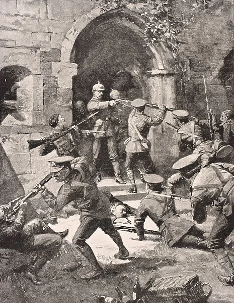 Hand To Hand Fighting As British Troops Attack German Defenders Of Chateau D hooge Near Ypres Belgium 1915 From The War Illustrated Album Deluxe Published London 1916