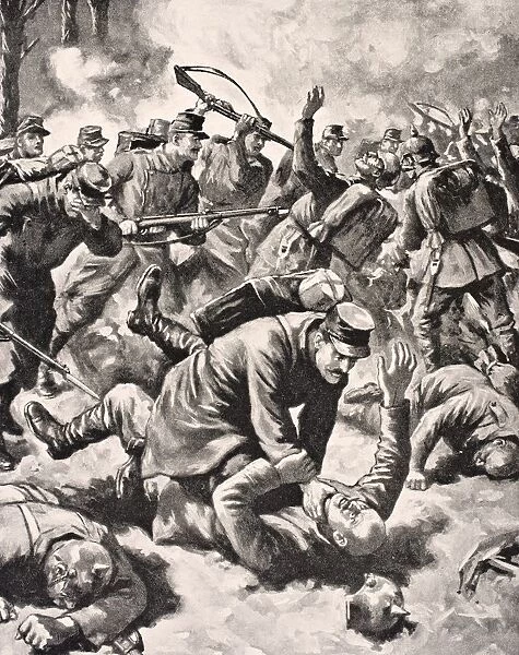 Hand To Hand Fighting On The Western Front Between German And French Soldiers From The War Illustrated Album Deluxe Published London 1916