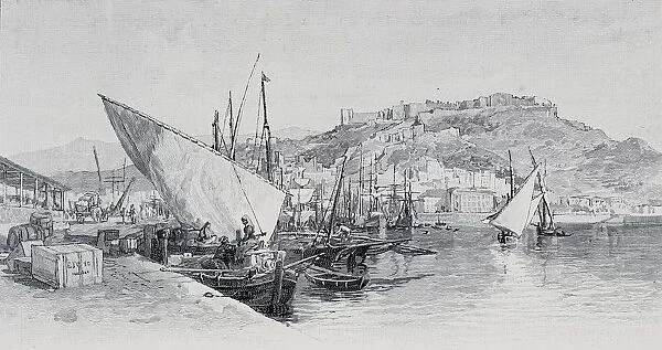 Harbour, Malaga, Spain, By Edward T. Compton (1849-1921) From The Picturesque Mediterranean Circa 1890
