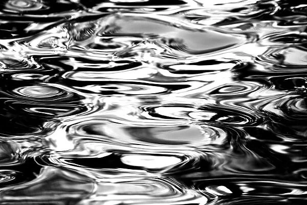 Hawaii, Maui, Abstract Water Reflection. Black And White
