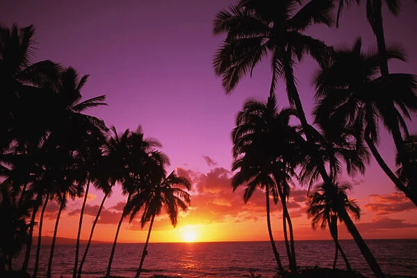 Hawaii, Maui, Kihei, Sunset At Keawekapu Beach
