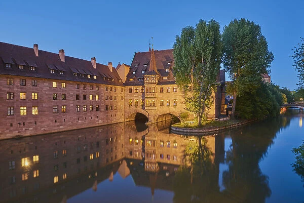 Heilig-Geist-Spital (Holy Spirit Hospital) along the Pegnitz River, Nuremberg, Franconia, Germany