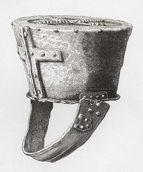 Helmet, From Castle Pomeroy, England, Dating From C. 12Th Century. From The British Army: Its Origins, Progress And Equipment, Published 1868