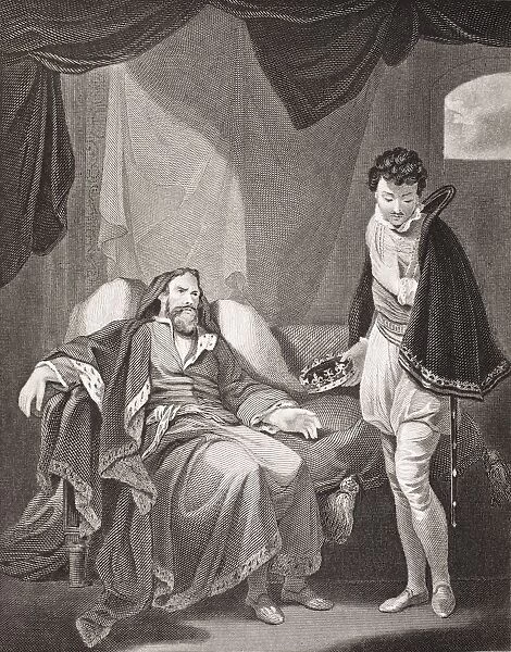 Henry Iv Reproving Prince Henry. Illustration From Henry Iv By William Shakespeare. From The Book Gallery Of Historical Portraits Published C. 1880