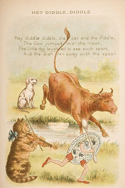 Hey Diddle Diddle From Old Mother Gooses Rhymes And Tales. Illustrated By Constance Haslewood. Published By Frederick Warne & Co London And New York Circa 1890s. Chromolithography By Emrik & Binger Of Holland