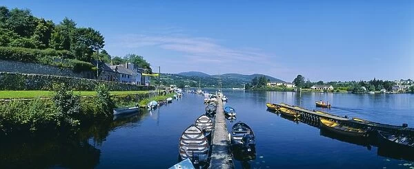 High Angle View Of Rowboats In The River, Killaloe, River Shannon, Republic Of Ireland
