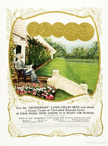 Historic Henderson Lawn Grass Seed Advertisement From 20th Century