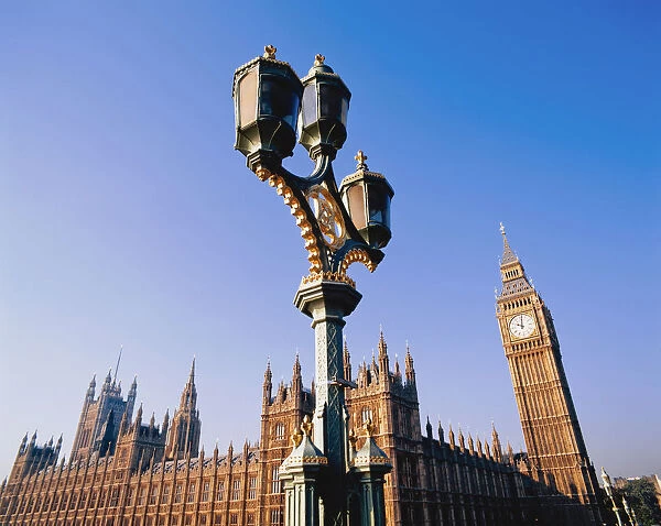 Houses Of Parliament And Street Lamp