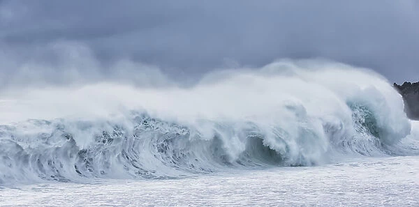 Huge Waves Crash Along The Beach At Djupalonssandur, Snaefellsnes Peninsula; Iceland