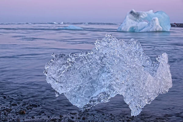 Icebergs On The Shoreline Of The Atlantic Ocean; Iceland