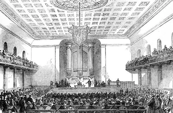 The Illustrated London News Etching From 1852, lecture On The Duke Of Wellington And His Times, At The Beaumont Institution, Mile-End. Illustration For The Illustrated London News, 11 December 1852