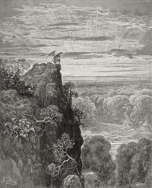 Illustration By Gustave Dore 1832-1883 French Artist And Illustrator For Paradise Lost By John Milton Book Iv Lines 172 And 173