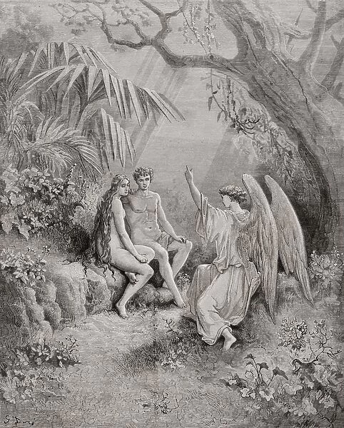 Illustration By Gustave Dore 1832-1883 French Artist And Illustrator For Paradise Lost By John Milton Book V Lines 468 To 470