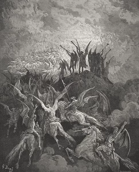 Illustration By Gustave Dore 1832-1883 French Artist And Illustrator For Paradise Lost By John Milton Book I Lines 757 To 759