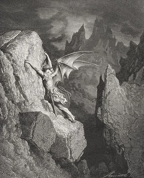 Illustration By Gustave Dore 1832-1883 French Artist And Illustrator For Paradise Lost By John Milton Book Ii Lines 949 And 950