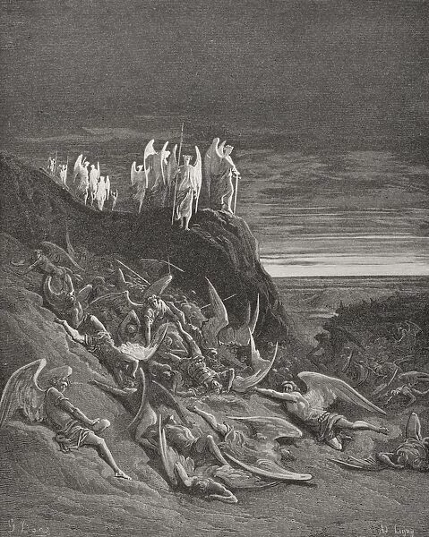 Illustration By Gustave Dore 1832-1883 French Artist And Illustrator For Paradise Lost By John Milton Book Vi Lines 410 To 412