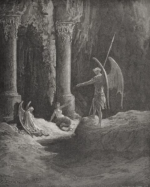 Illustration By Gustave Dore 1832-1883 French Artist And Illustrator For Paradise Lost By John Milton Book Ii Lines 648 And 649