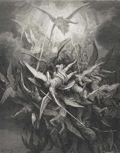 Illustration By Gustave Dore 1832-1883 French Artist And Illustrator For Paradise Lost By John Milton Book I Lines 44 And 45
