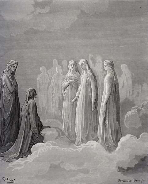Illustration For Paradiso By Dante Alighieri Canto Iii Lines 14 And 15 By Gustave Dore 1832-1883 French Artist And Illustrator
