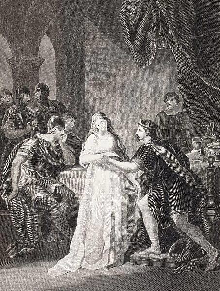 Illustration To The Play Vortigern And Rowena. From The Book Gallery Of Historical Portraits Published C. 1880