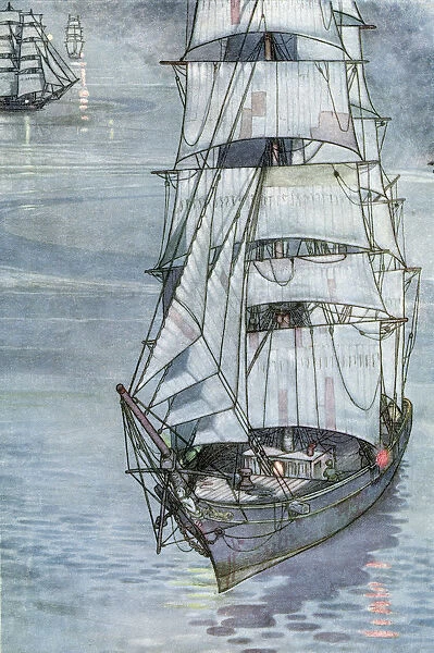 Illustration By W. Heath Robinson To The Poem The Coastwise Lights By Rudyard Kipling. From A Song Of The English, Published C. 1914