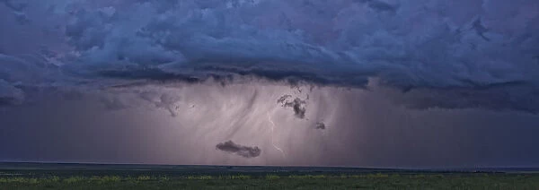 An Intense Thunderstorm Races Across The Prairies; Val Marie, Saskatchewan, Canada