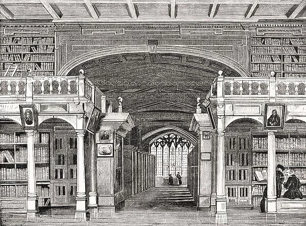 Interior Of The Bodleian Library From Old Englands Worthies By Lord Brougham And Others Published London Circa 1880 s