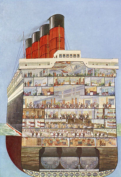 The Interior Of The Rms Aquitania. From The Romance Of The Merchant Ship, Published 1931