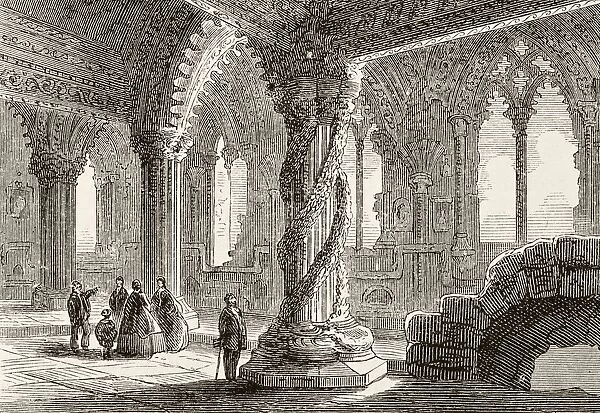 Interior Of Rosslyn Chapel At Roslin Scotland. From The National And Domestic History Of England By William Aubrey Published London Circa 1890