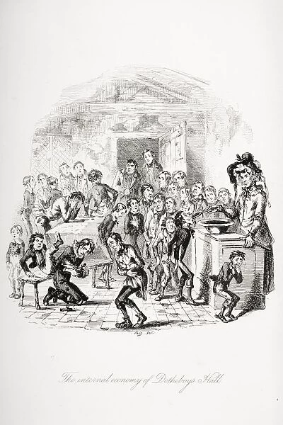 The Internal Economy Of Dotheboys Hall. Illustration From The Charles Dickens Novel Nicholas Nickleby By H. K. Browne Known As Phiz