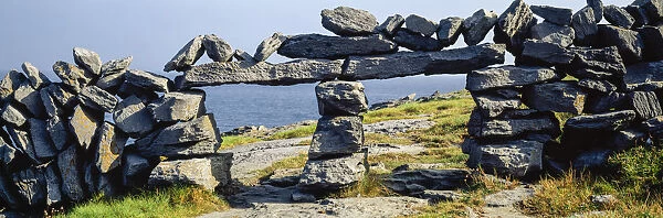 Ireland; Stone Wall And A Sheep Gate