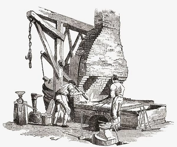An Iron Foundry In The Early Nineteenth Century. From The Book Short History Of The English People By J. R. Green, Published London 1893