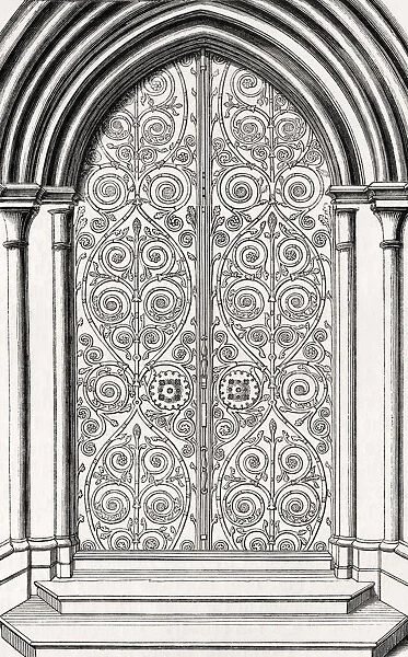 Iron Work On The East Door Of St. Georges Chapel, Windsor, England. From Handbook Of The Arts Of The Middle Ages And Renaissance, Published London 1855