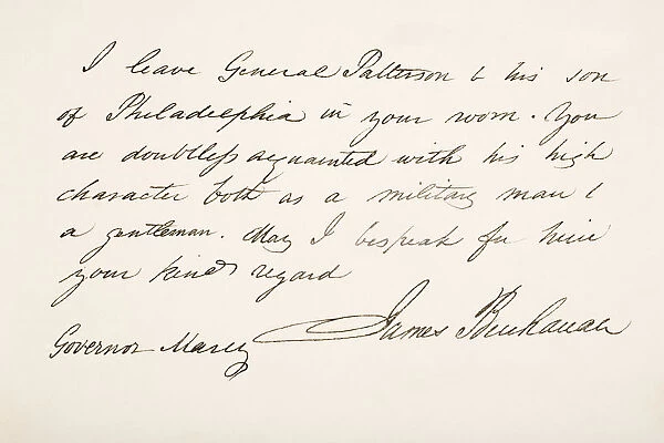 James Buchanan, 1791 - 1868. 15Th President Of The United States Of America. Hand Writing Sample
