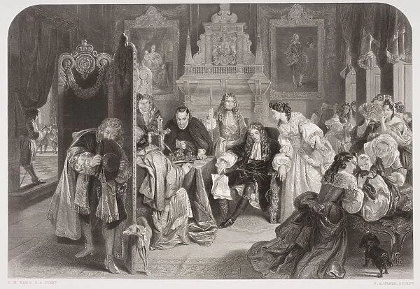 James Ii, Aka Duke Of York, 1633-1701 King Of Great Britain (1685-1688) Receiving News Of The Landing Of The Prince Of Orange. Engraved By F. A. Heath After E. M. Ward