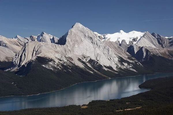 Jasper National Park, Alberta, Canada; Maligne Lake And Mountains