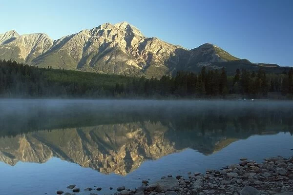 Jasper National Park, Alberta, Canada; Pyramid Lake And Mountains