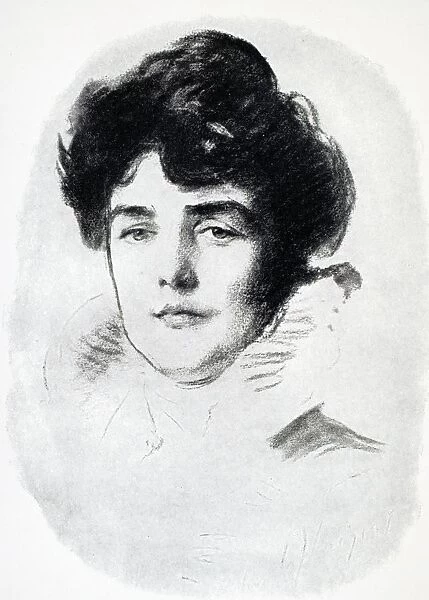 Jeanette Jennie Jerome Lady Randolph Churchill 1854 To 1921 Engraving From A Drawing By Sargeant From A Roving Commission By Winston S. Churchill Published By Scribners 1930