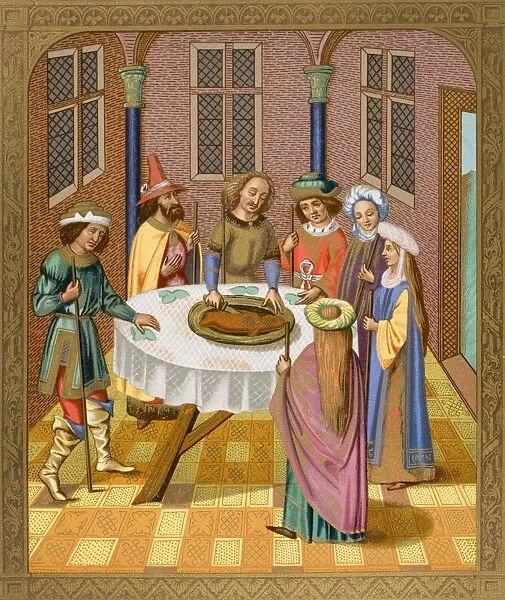 The Jews Passover. Facsimile Of A Miniature From A Missel Of The Fifteenth Century Ornamented With Painting Of The School Of Ven Eyck